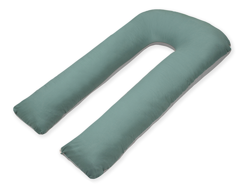 Scamp ölelő párna - U alakú /Zöld-szürke huzattal