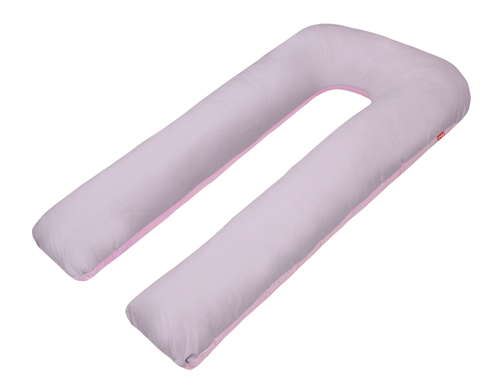 Scamp ölelő párna - U alakú /Rózsaszín-fáradt lila huzattal